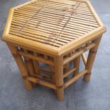 Ensemble de 3 tables gigognes vintage en bambou 70's