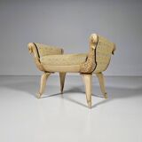 Swan neck bench, hand-carved, France, 1940s