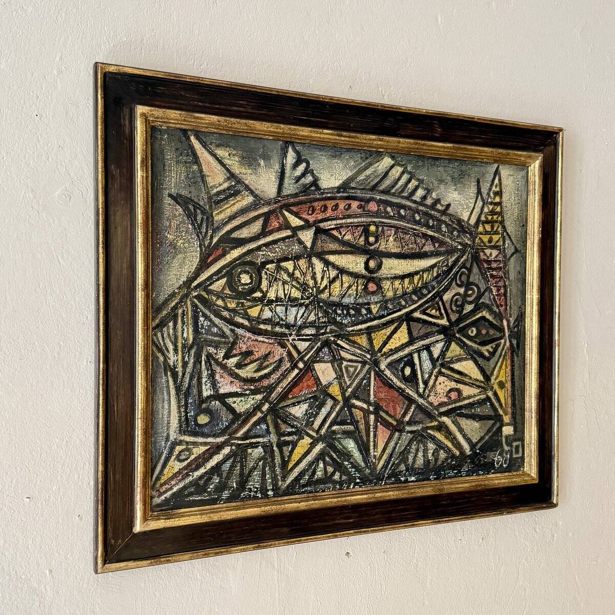 Unknown, Untitled, 1968, Chalk & Acrylic, Framed