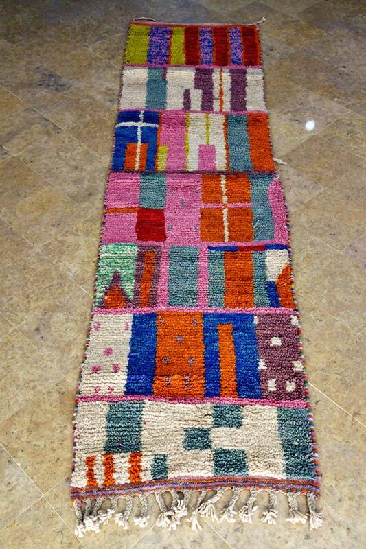 Moroccan Berber carpet hallway Boujaad 304 x 80 cm