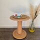 Terracotta Nude Spiral Turned Wood Side Table