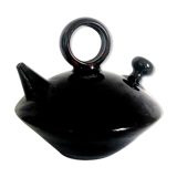 Chevrette modernist in black enamelled sandstone, circa 1970