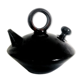 Chevrette modernist in black enamelled sandstone, circa 1970