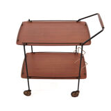 MId-Century Teak Bar Trolley with Bottle Holder, Italy 1960s
