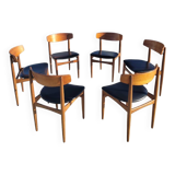 Set of 6 skai teak chairs Samcom B Johannes Andersen
