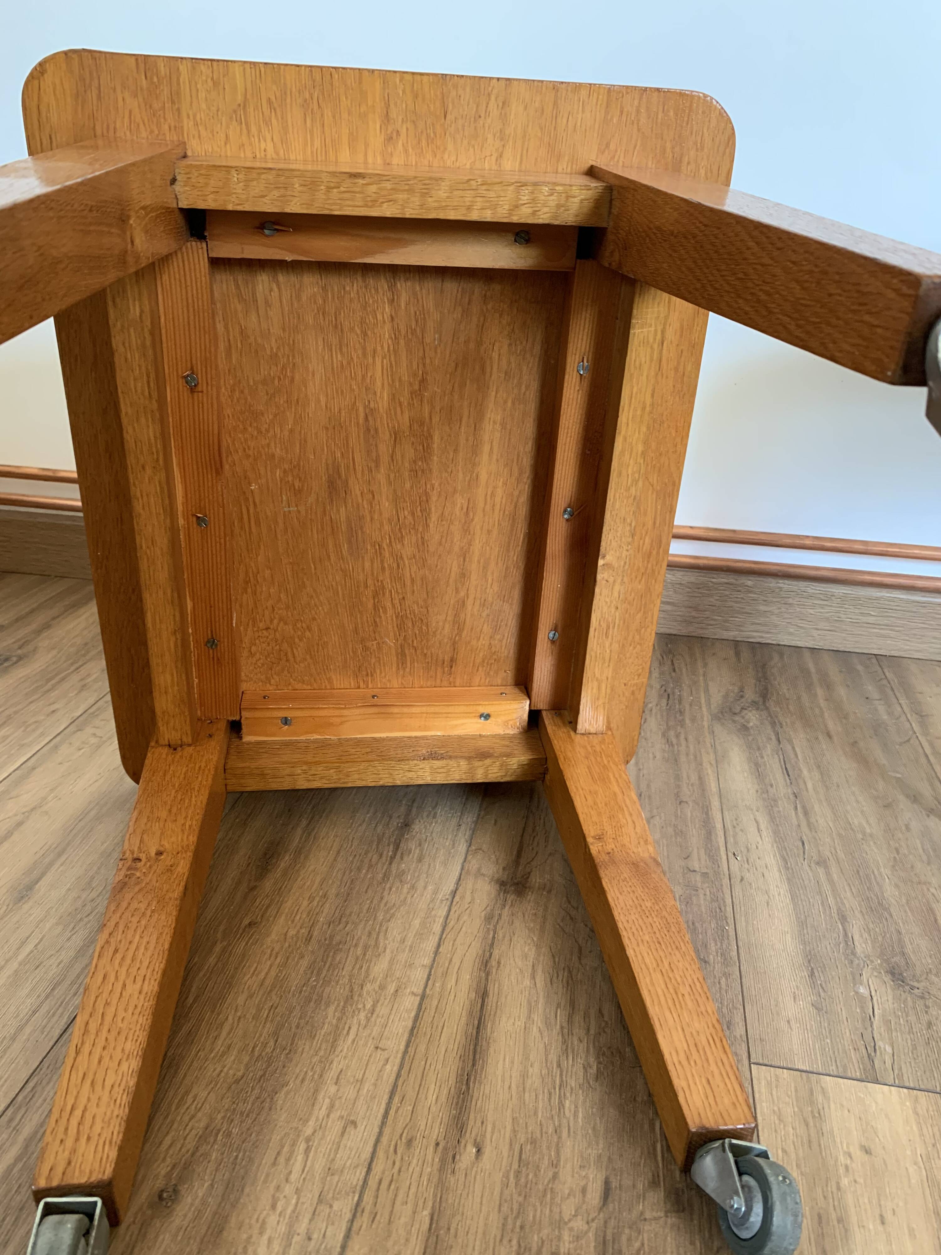 Vintage coffee table on casters