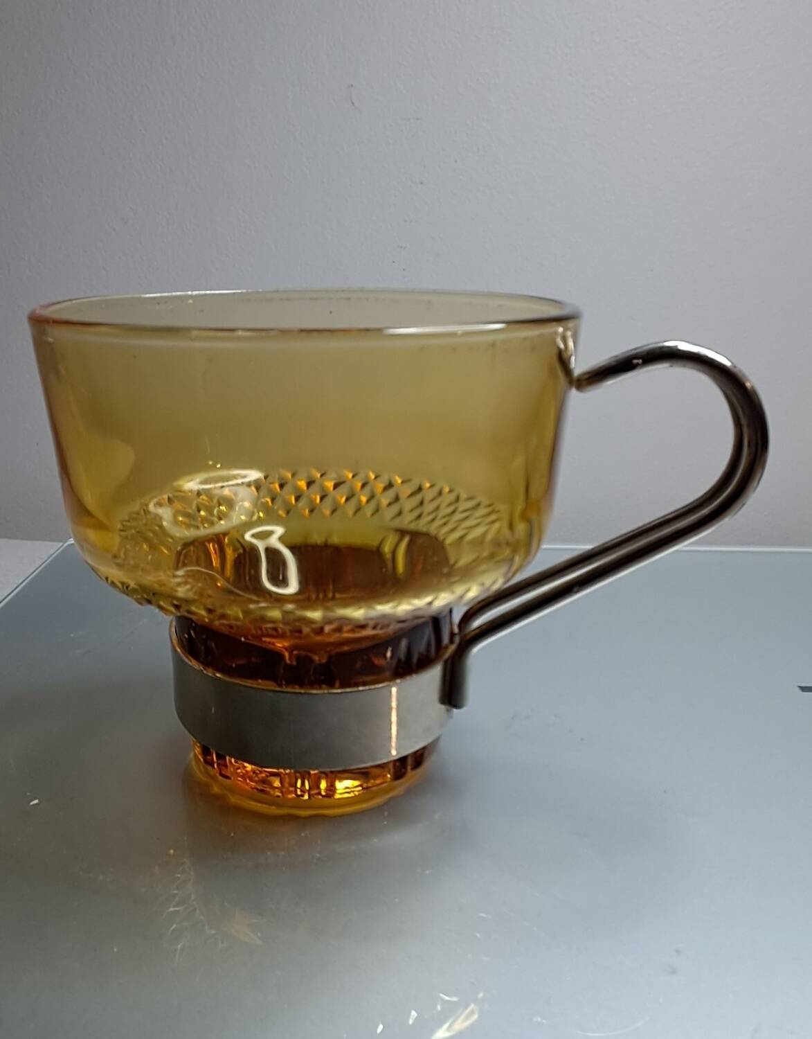 Amber glass espresso cups from the 1960s-70s. Italy