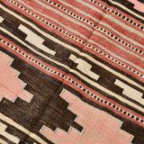 4x6 Red Pink Persian Kilim Rug, 131x196Cm