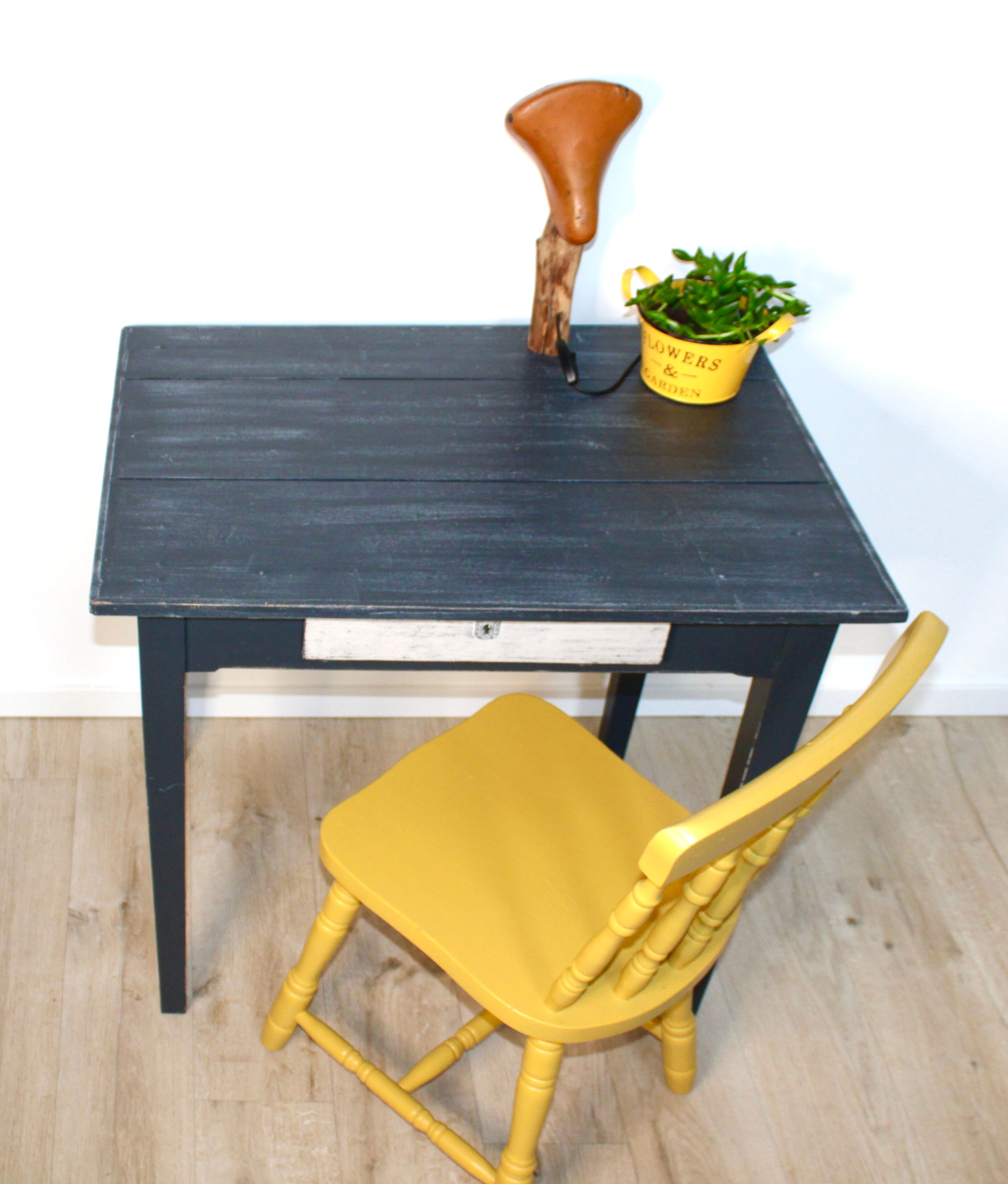 Small carbon wooden desk table