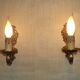 Pair of french vintage gilt bronze traditional style single wall lights 5113