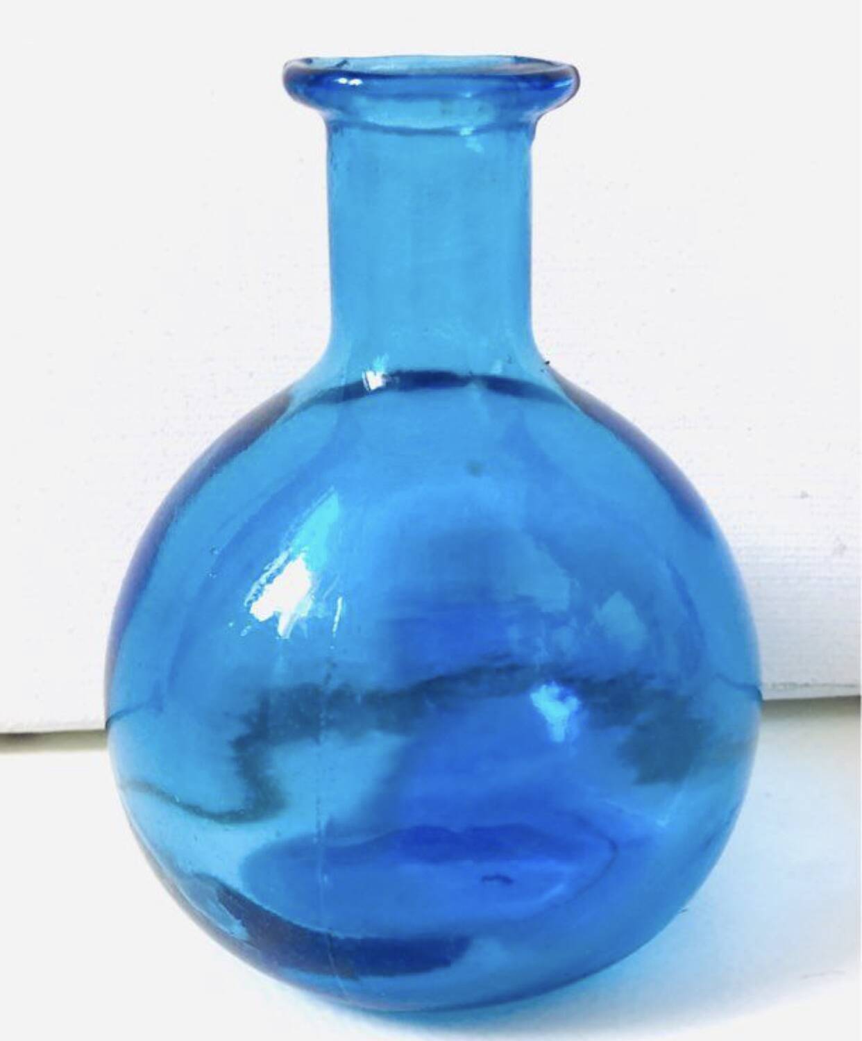 Blue glass vase