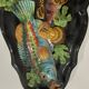 Large oval wall plate in Palissy majolica from Vallauris