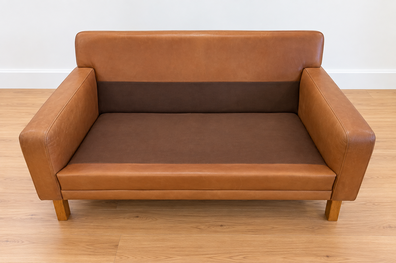 Mid-century Scandinavian Peem Oy, 2-seater cognac leather sofa 1960s