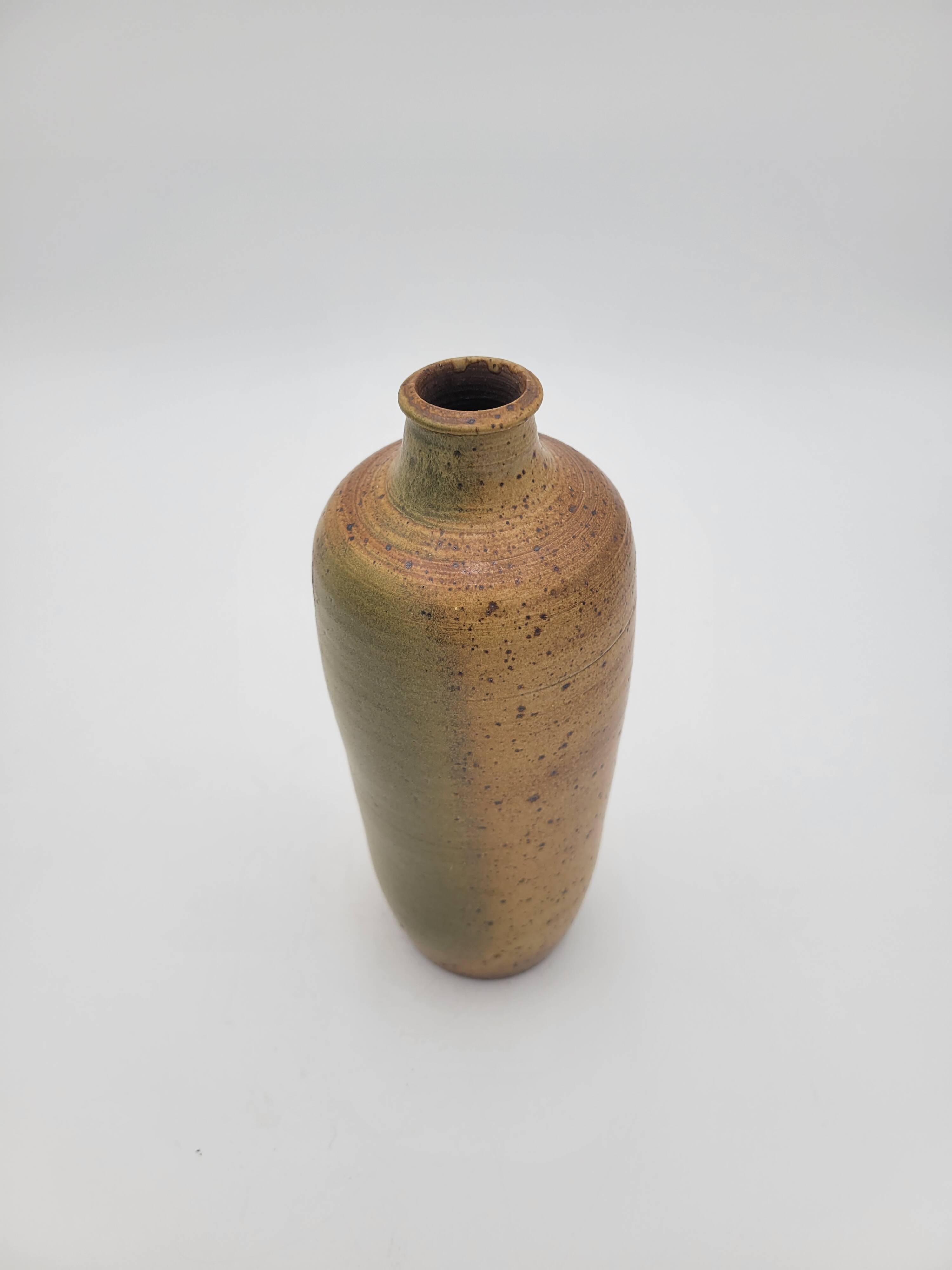 Vintage artisanal vase in pyrite stoneware
