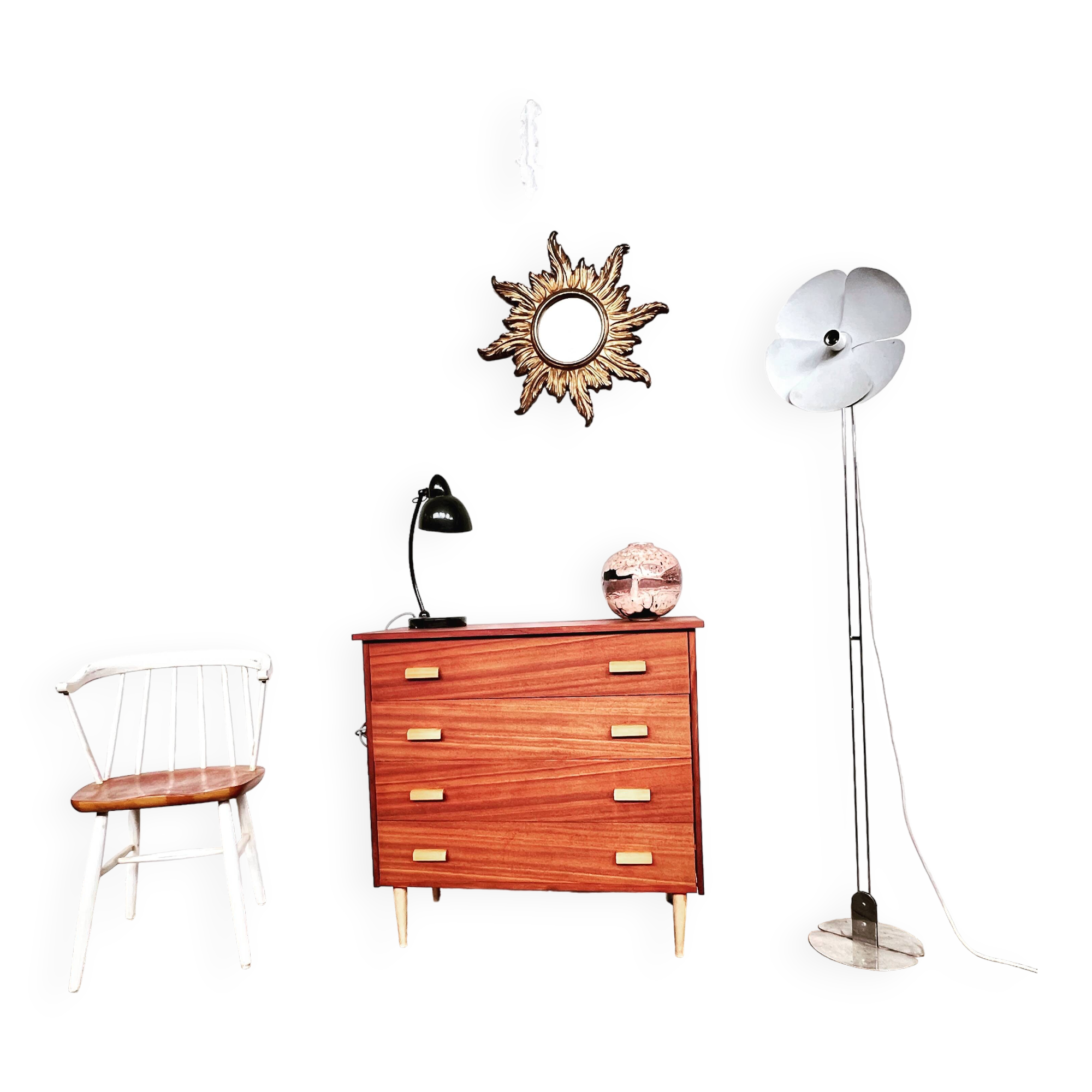 Scandinavian vintage chiffonier weekly chest of drawers