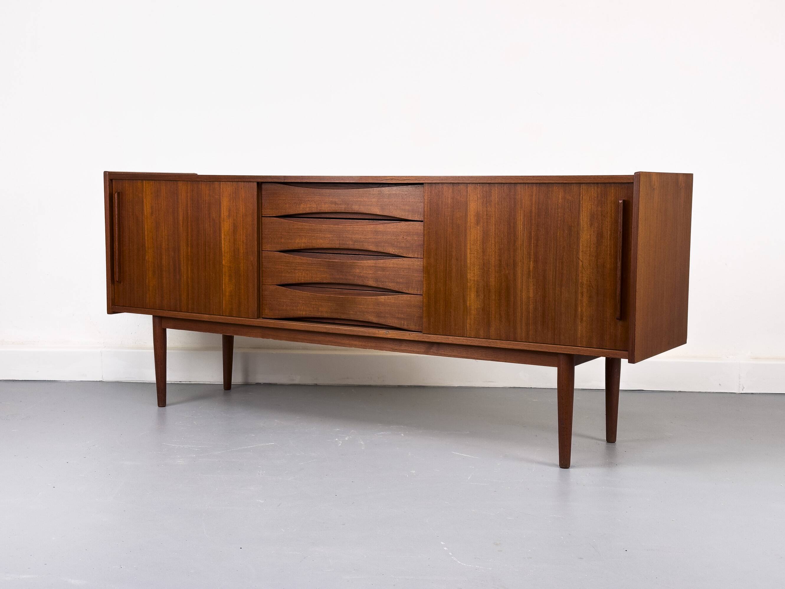 Vintage Sideboard in Teak with Drawers and Sliding Doors, 1960s