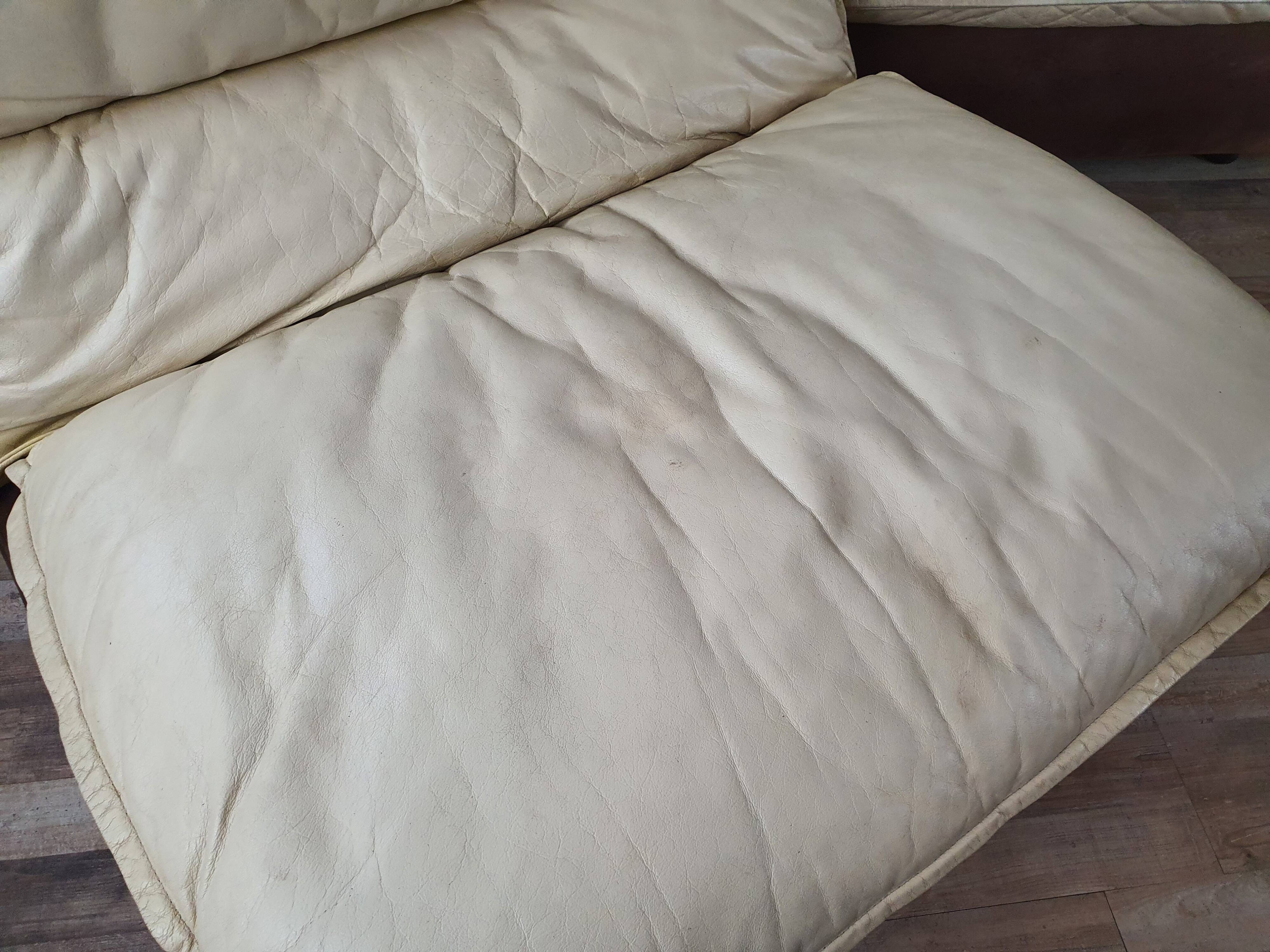 Modular sofa in leather and suede