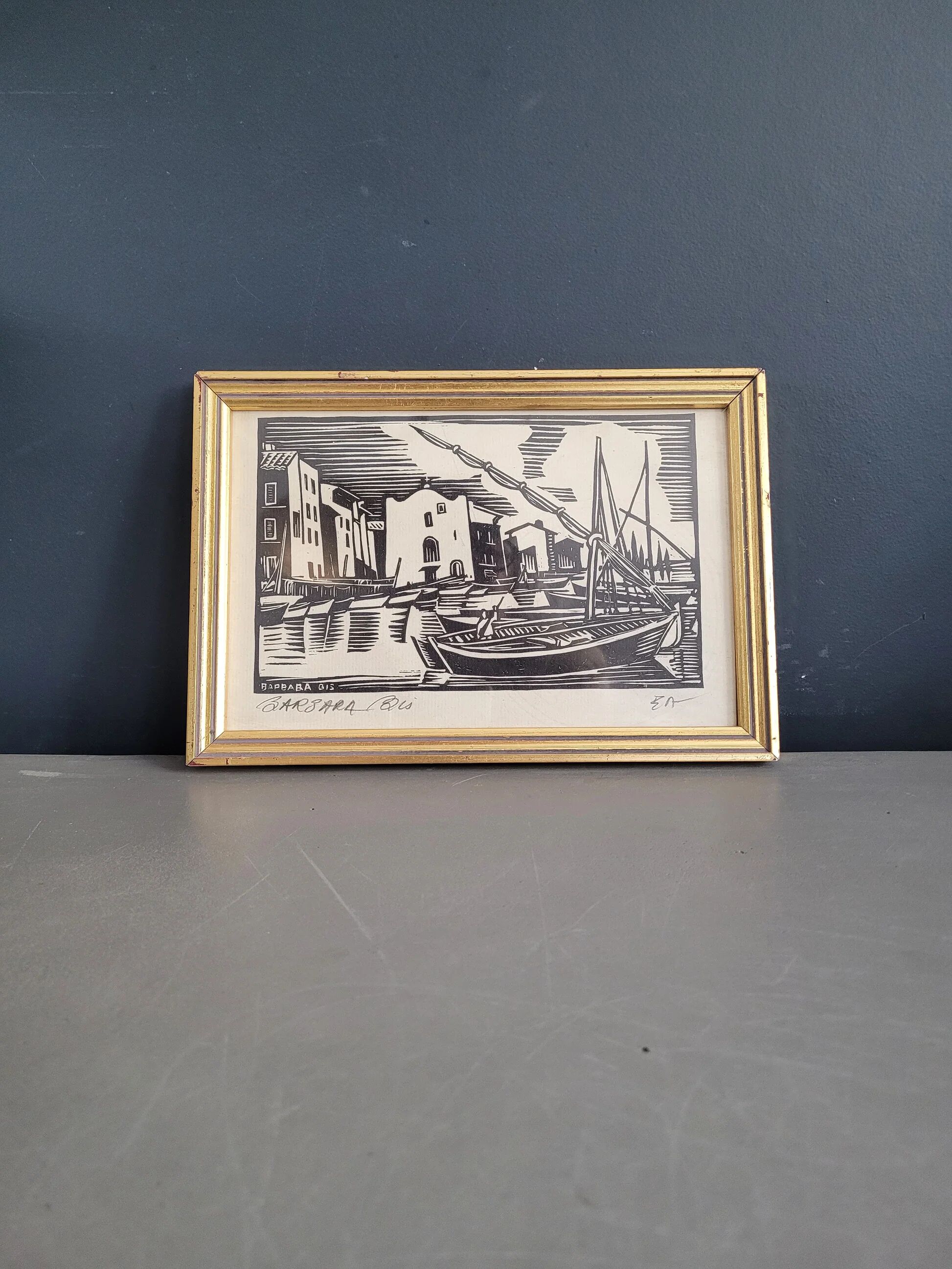 Print Barbara Bis, engraving, signed - Ref 1006