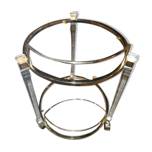 table ronde en verre - laiton
