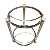 Round table in glass and brass and acrylic columns, 1980
