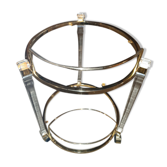 Round table in glass and brass and acrylic columns, 1980