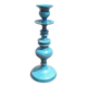 Turquoise blue metal baluster candle holder