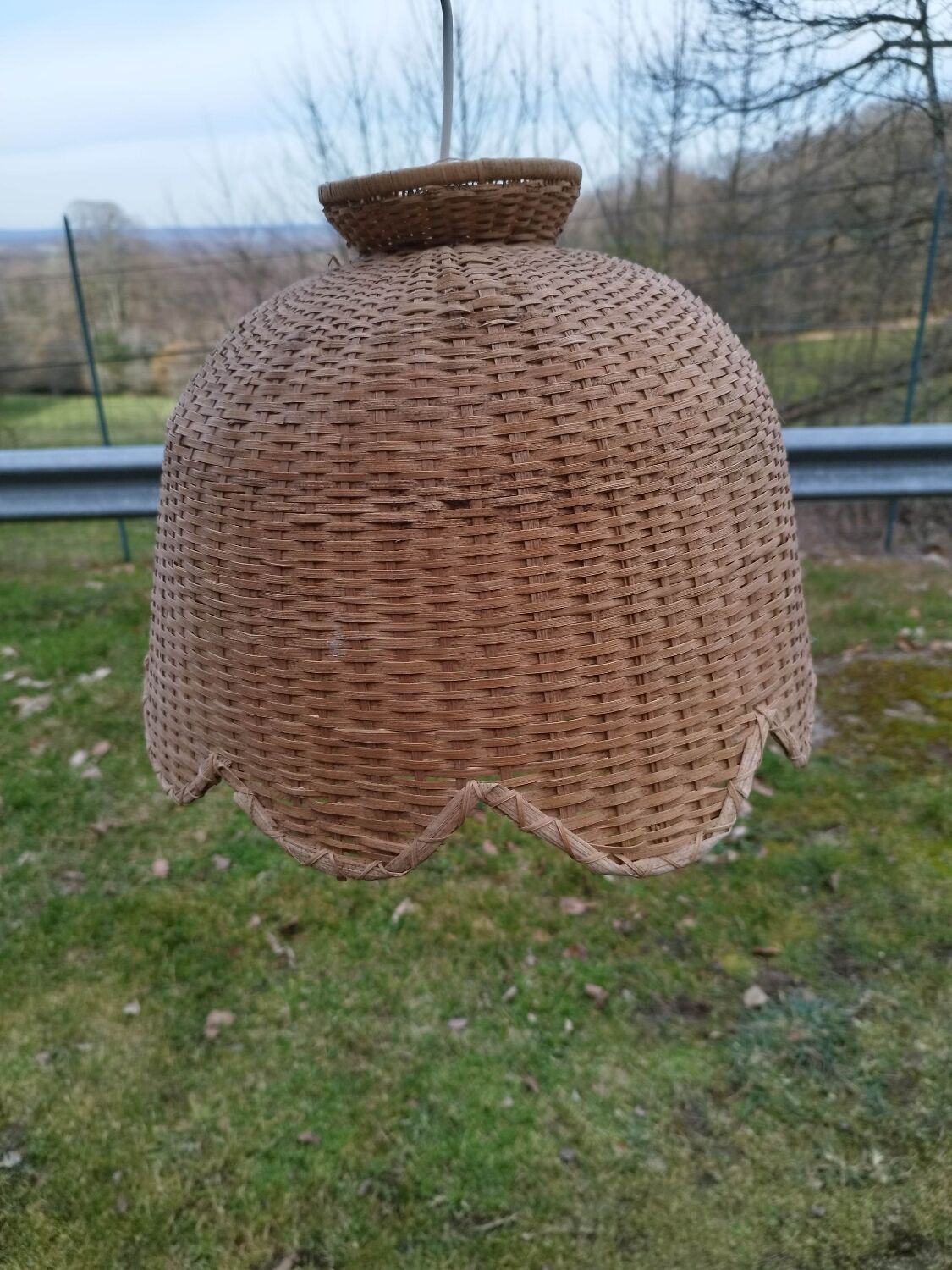 Suspension lampshade rattan straw