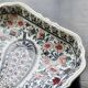 Vintage Gien earthenware square bowl with paisley pattern, 1960s
