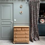 Renovated English pine chest of drawers