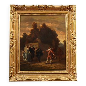 Peinture ancienne « The Presentation » à l’huile sur toile, école française '800