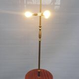 Brass floor lamp with neo-classical 3-light shelf
