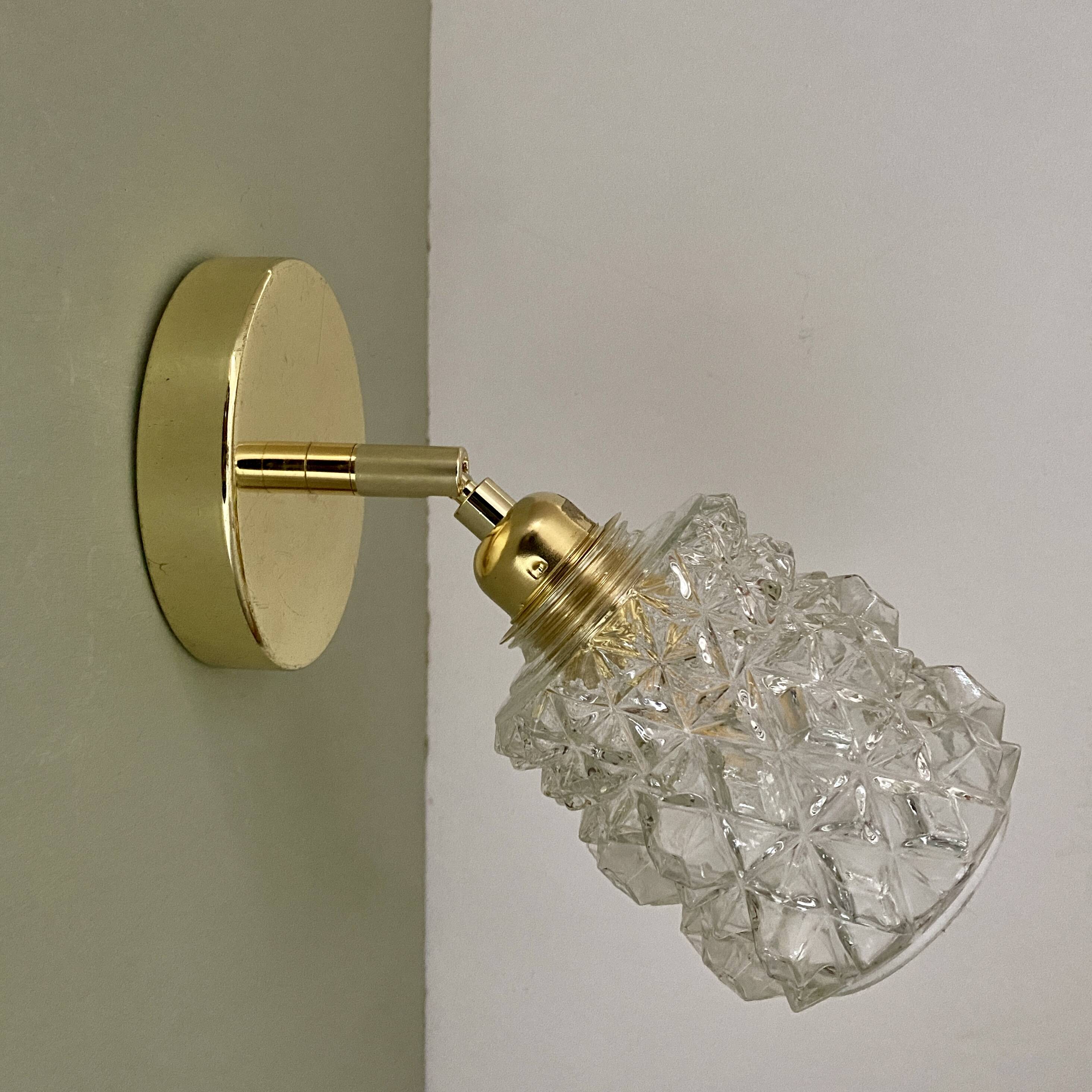 Vintage molded glass globe wall light