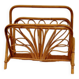 Porte-revues en rotin vintage