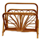 Porte-revues en rotin vintage