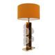 Pair of Murano glass and brass table lamps, Italy