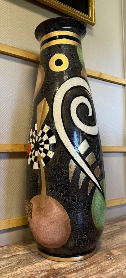 Based on Picasso's creations: glazed lacquered terracotta vase