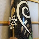 Based on Picasso's creations: glazed lacquered terracotta vase