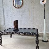 Table à chaînes brutaliste, années 1970