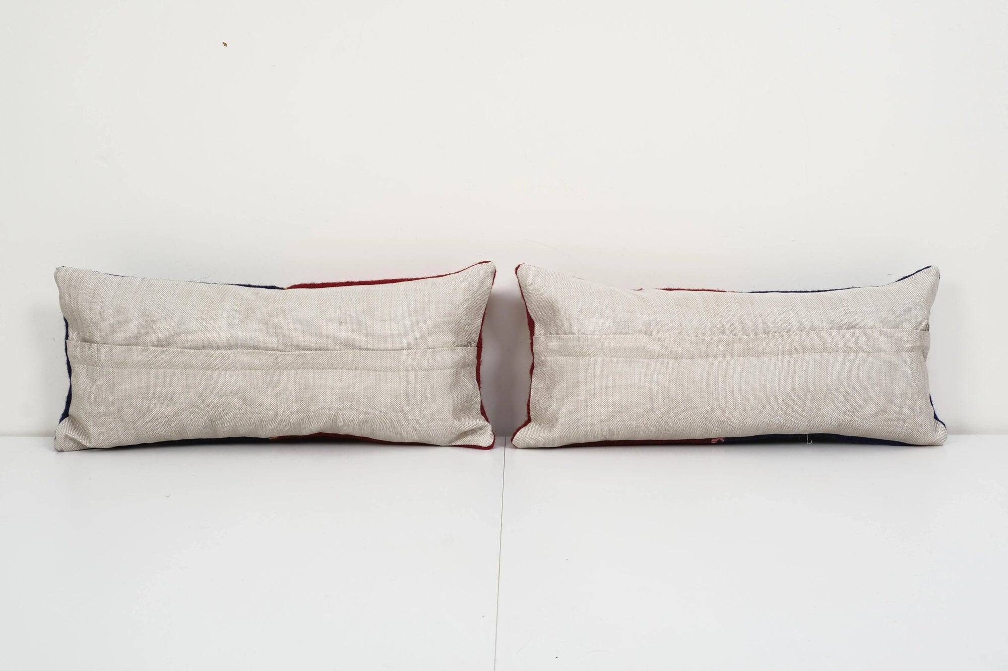 Set of 2 vintage kilim cushion covers 51x25 cm
