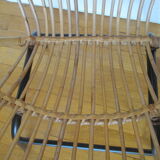 Shell armchairs in rattan and metal year 60