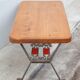 Table basse bois avec structure fer forgé, table d'appoint, bout de canapé, table vintage