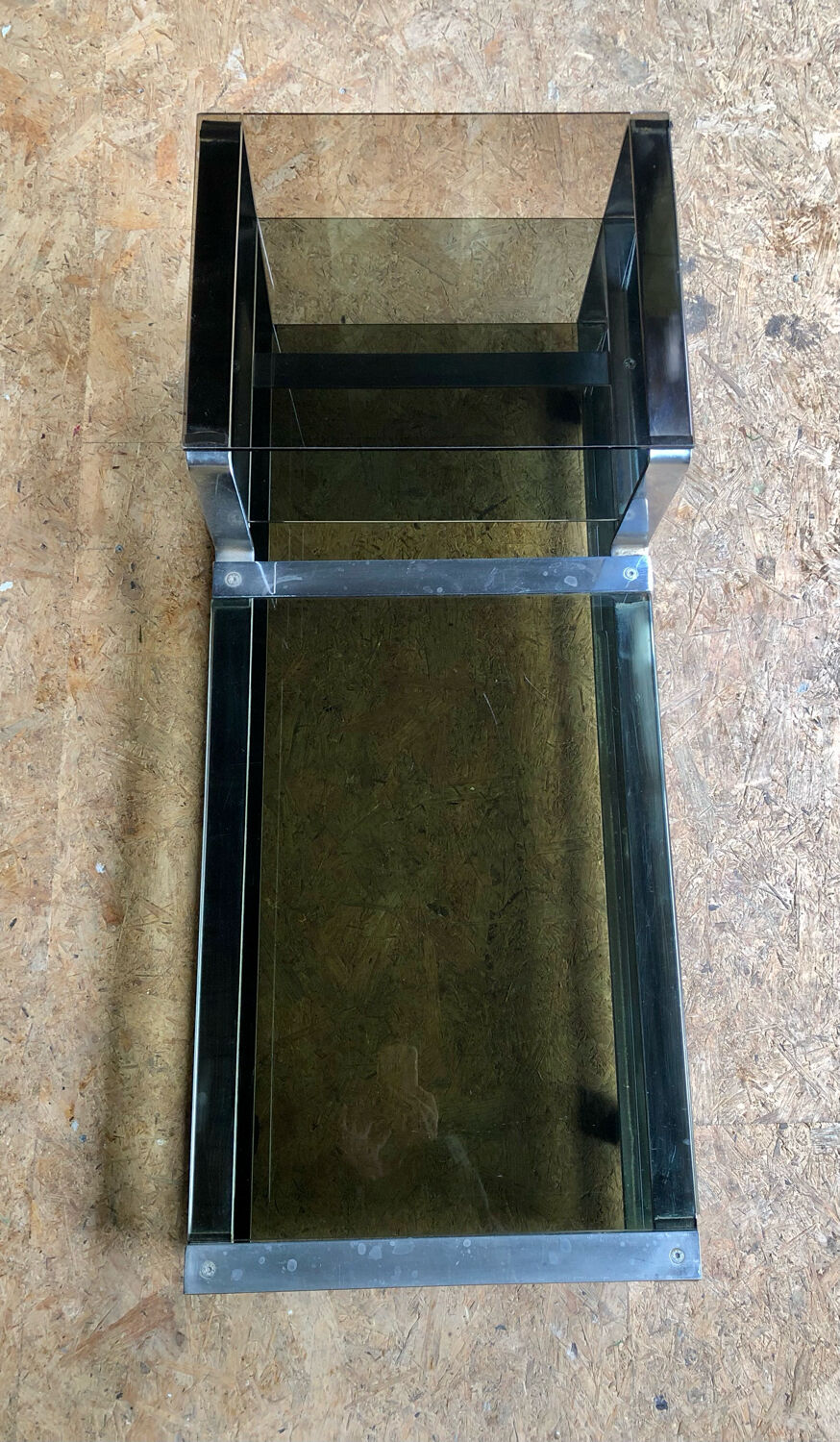 Smoked glass chrome coffee table