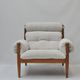 Scandinavian Lounge Armchair by Eric Merthen, 1960s – Reupholstered in Whit