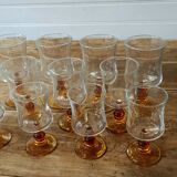 8 amber foot glasses