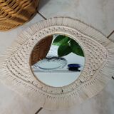 Mirror macramé eye 44x32cm