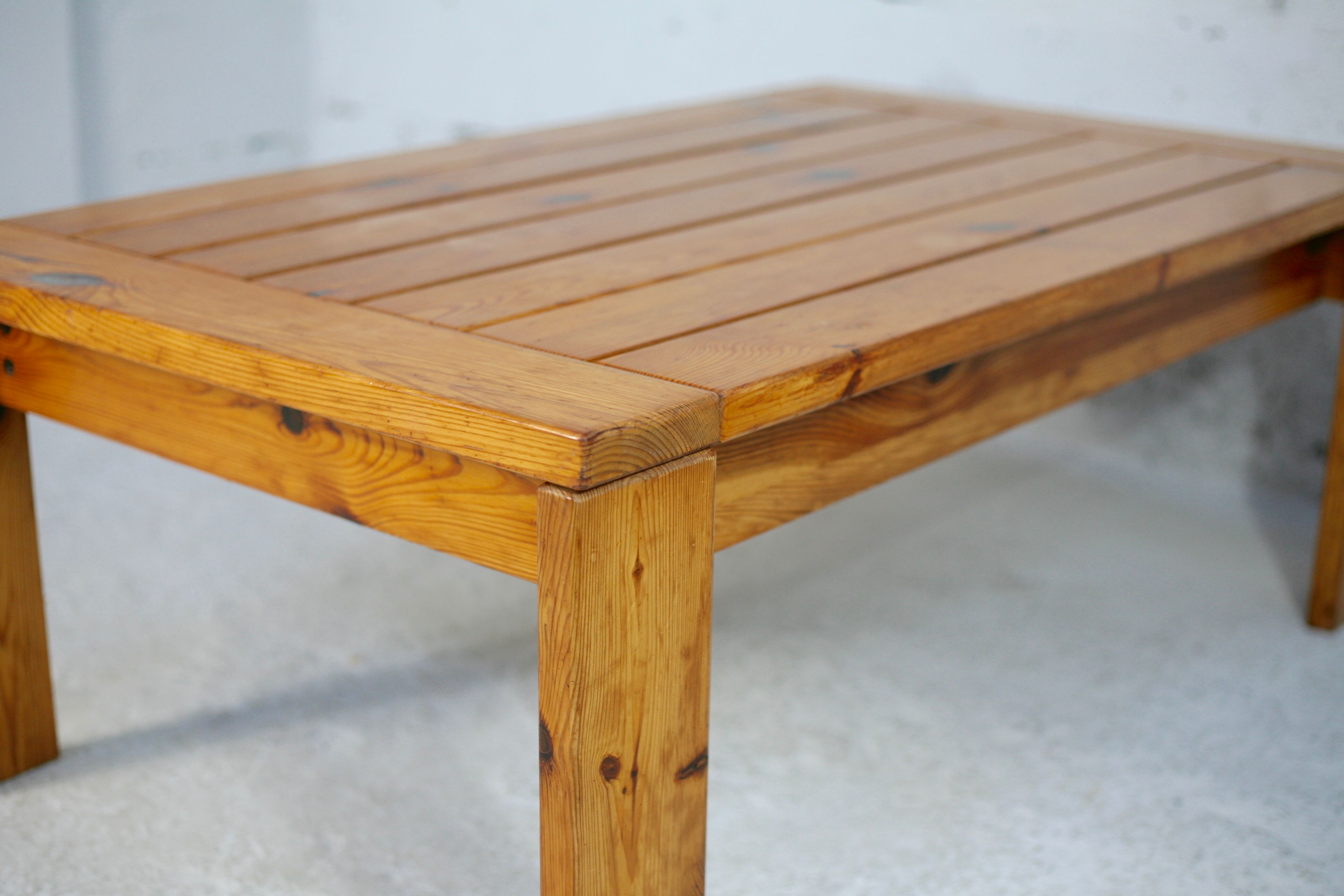 Pine coffee table. France, circa 1970