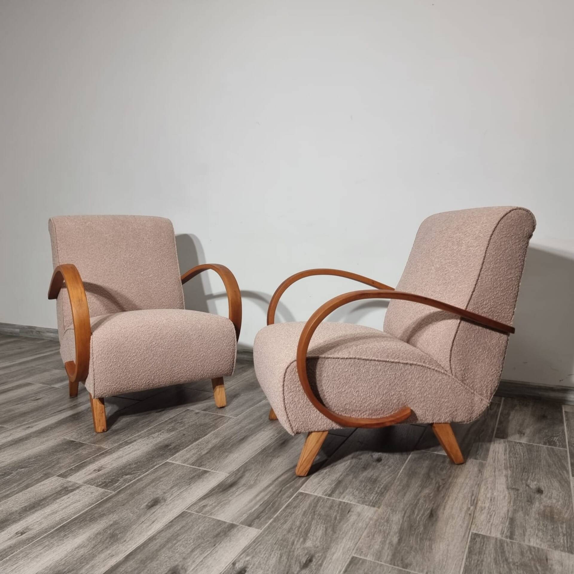 Art Deco Lounge Chairs from Jindřich Halabala, 1950s, Set of 2