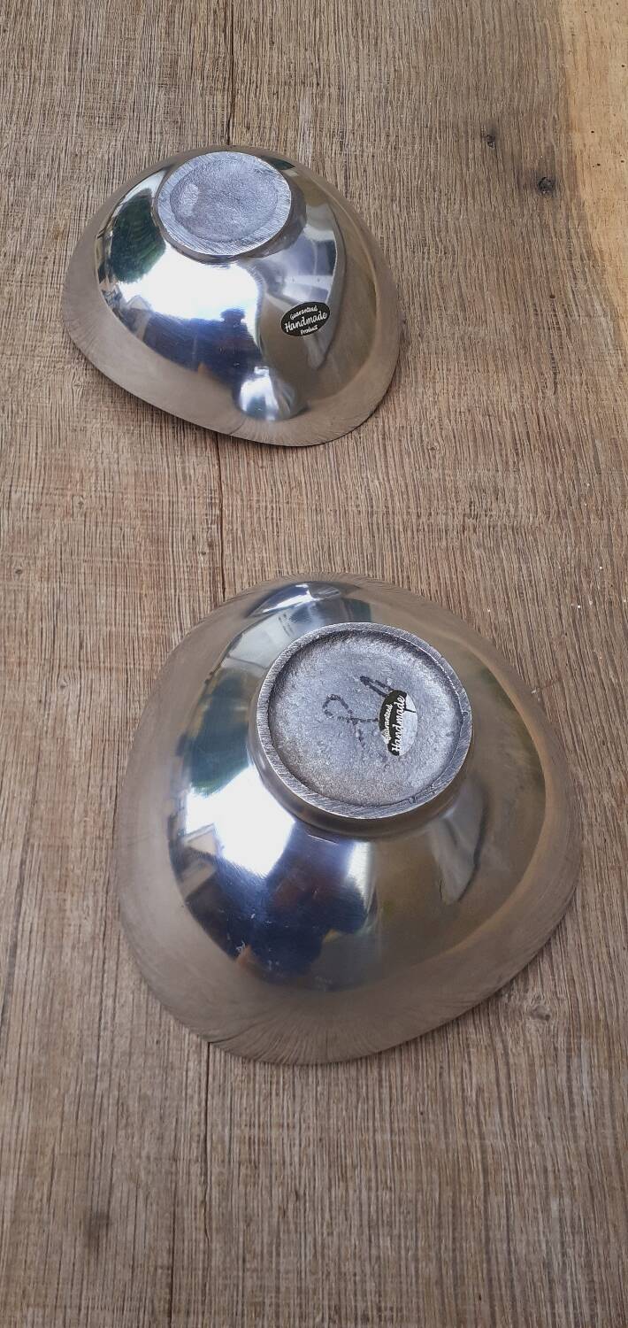 Pair of cast aluminum cups, 1970s