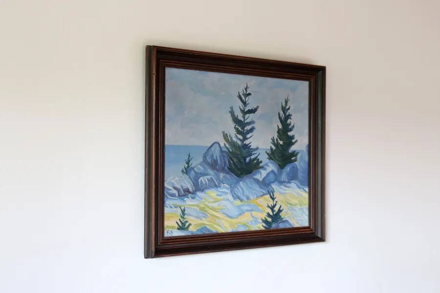 Peinture à l'huile postimpressionniste danoise de E.S. de Horsens