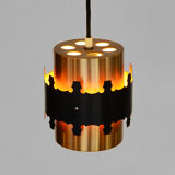 Copper colored aluminum pendant light by Coronell Electro, Denmark 1960